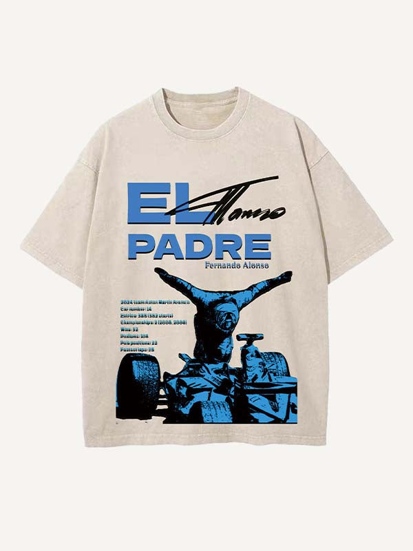 Fernando Alonso Print Round Neck T-shirt