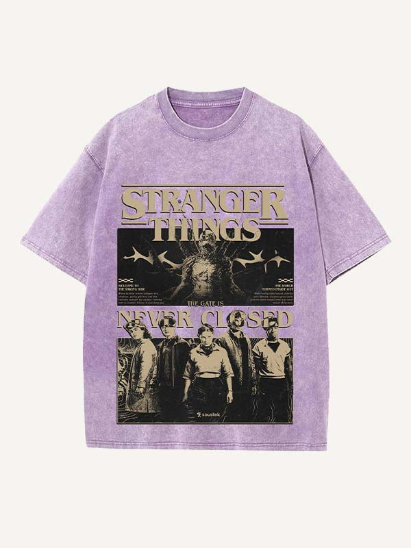 Stranger Things Print Round Neck T-shirt