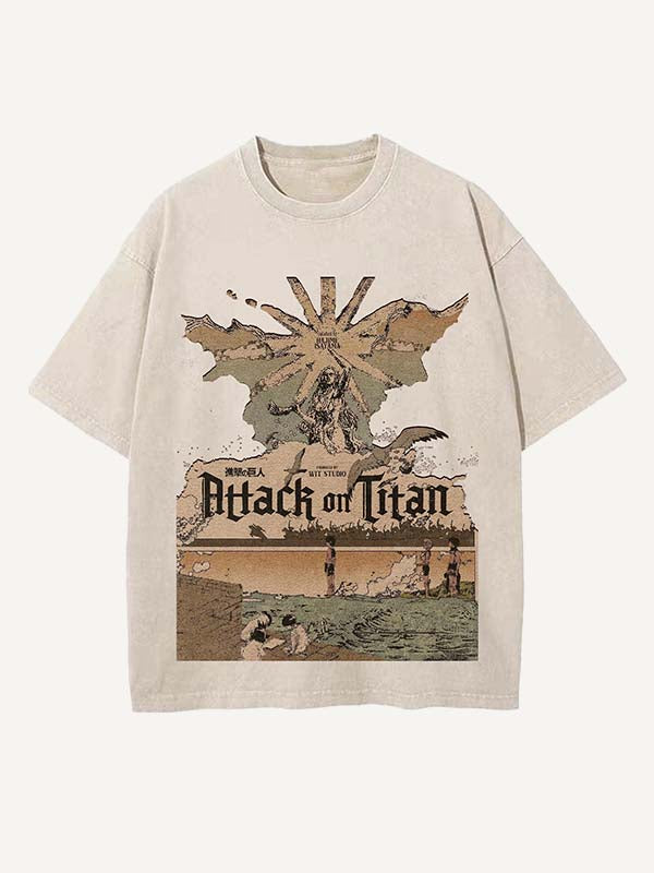 Attack on Titan Print Round Neck T-shirt