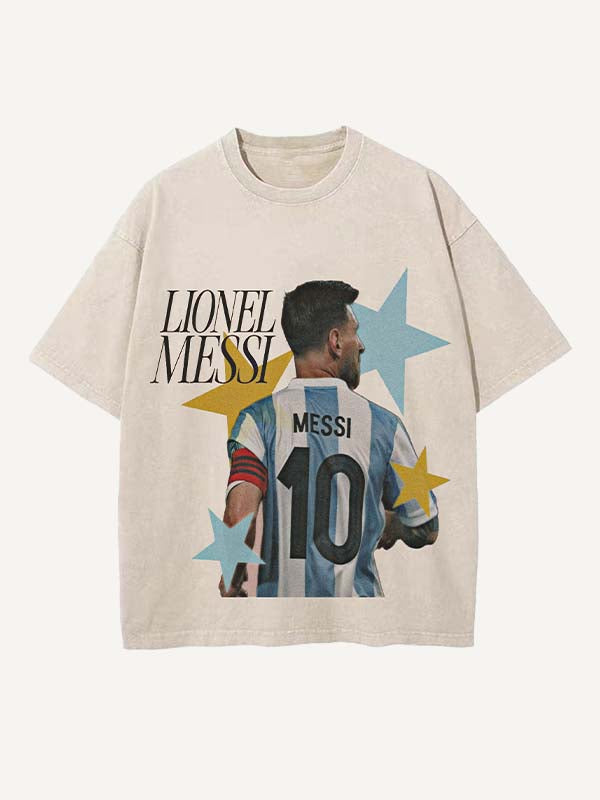 Lionel Messi Print Round Neck T-shirt
