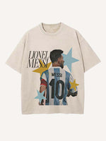 Lionel Messi Print Round Neck T-shirt