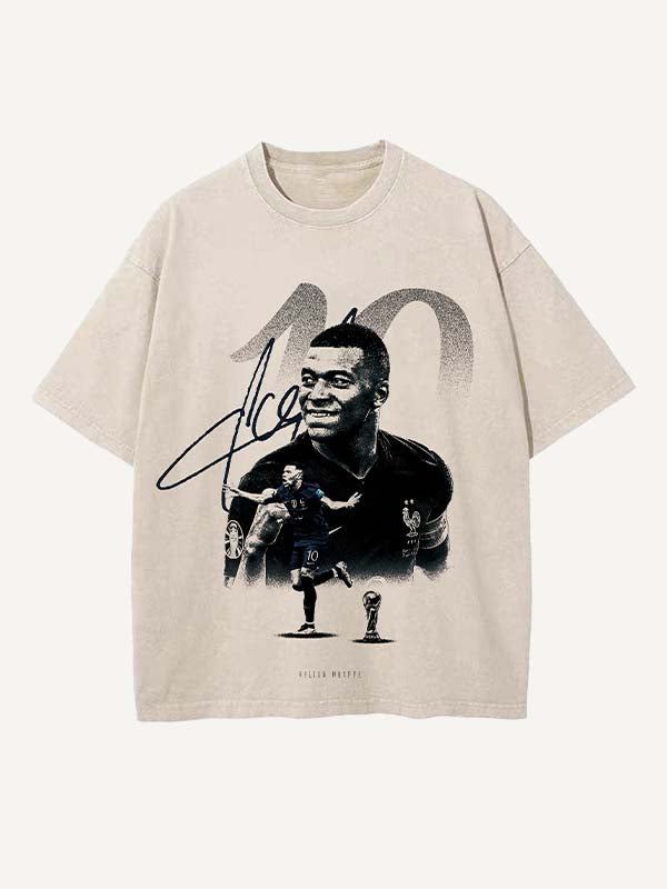 Kylian Mbappé Print Round Neck T-shirt