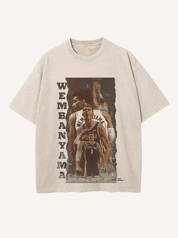 Victor Wembanyama Print Round Neck T-shirt