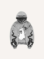 Halloween Ghost&Pistol&Graphic Print Slant Pockets Hoodie
