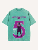 Anthony Edwards Print Round Neck T-shirt