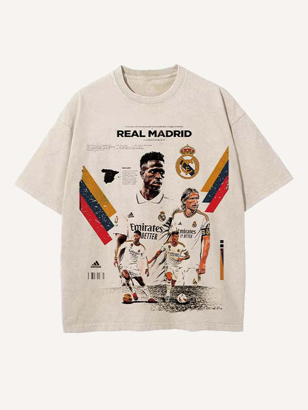 Real Madrid Print Round Neck T-shirt
