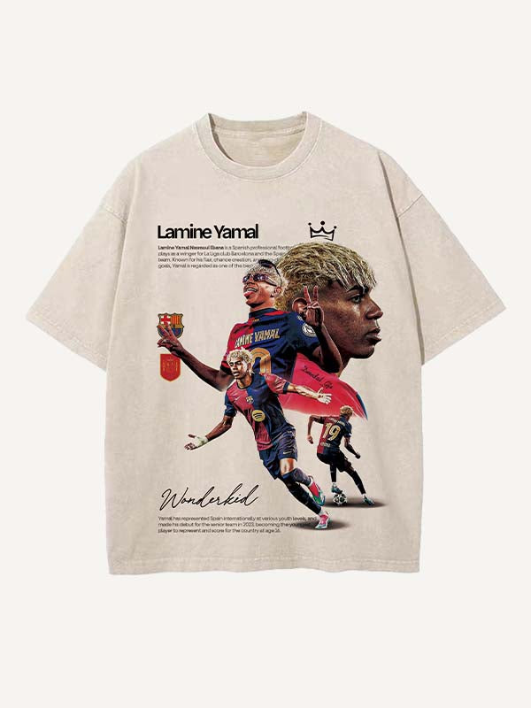 Lamine Yamal Print Round Neck T-shirt