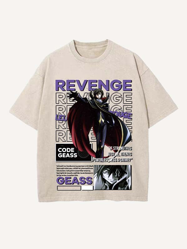 Code Geass Print Round Neck T-shirt