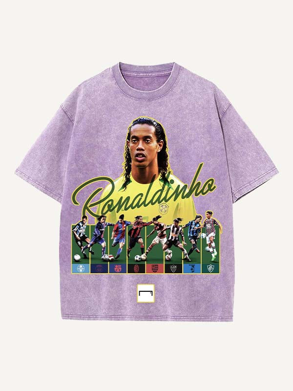Ronaldinho Print Round Neck T-shirt