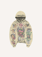 Jesus&Mary&Angel&Pigeon&Eye&Cross&Heart&Wing&Floral&Letter Print Slant Pockets Hoodie