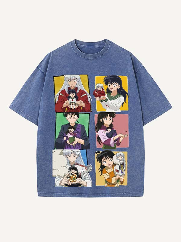 Inuyasha Print Round Neck T-shirt