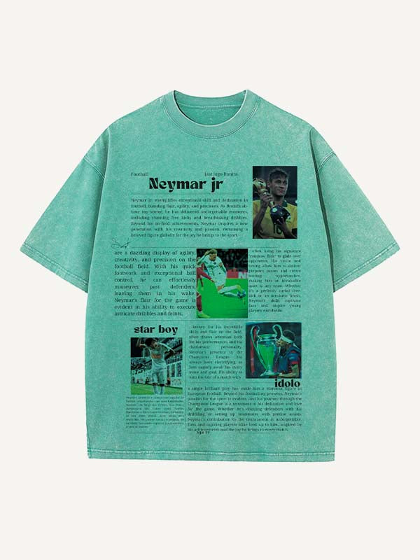 Neymar Print Round Neck T-shirt