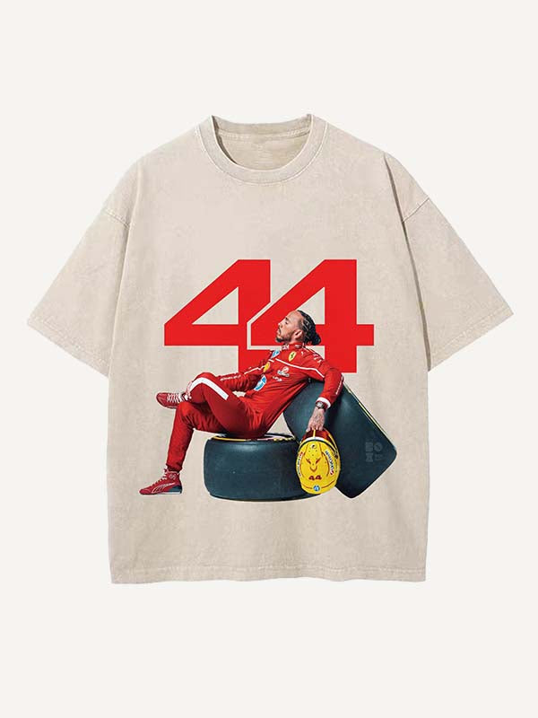 Lewis Hamilton Print Round Neck T-shirt