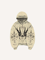 Eye&Wing&Graphic Print Slant Pockets Hoodie