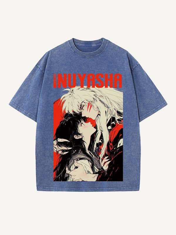 Inuyasha Print Round Neck T-shirt