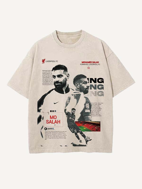 Mohamed Salah Print Round Neck T-shirt