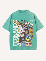 Fernando Alonso Print Round Neck T-shirt