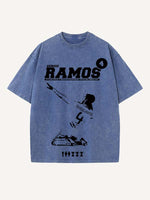 Sergio Ramos Print Round Neck T-shirt