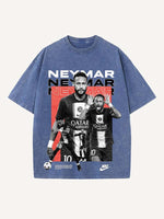 Neymar Print Round Neck T-shirt