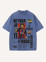 Neymar Print Round Neck T-shirt