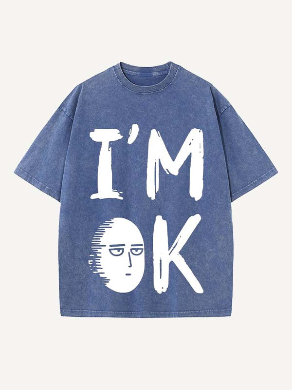 One-Punch Man Print Round Neck T-shirt