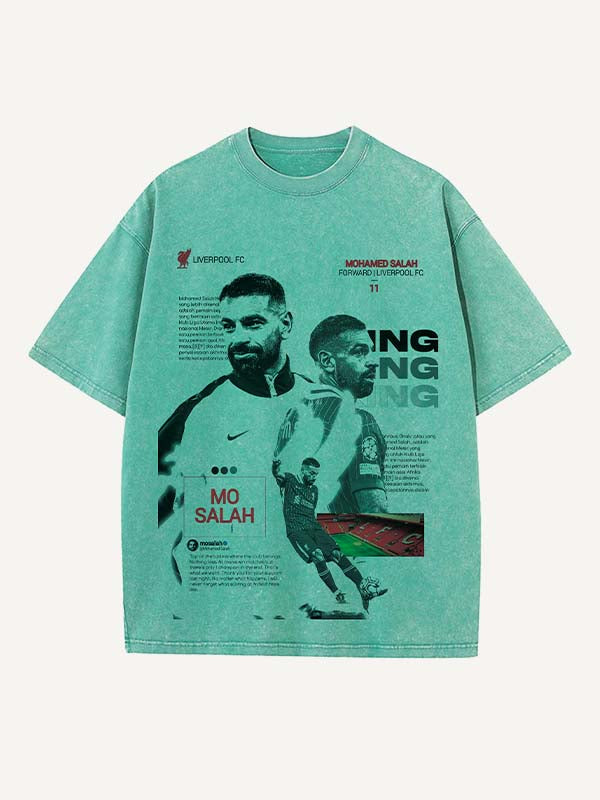 Mohamed Salah Print Round Neck T-shirt