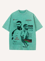 Mohamed Salah Print Round Neck T-shirt