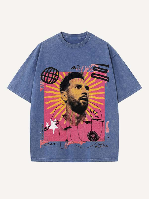 Lionel Messi Print Round Neck T-shirt