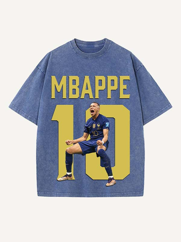 Kylian Mbappé Print Round Neck T-shirt
