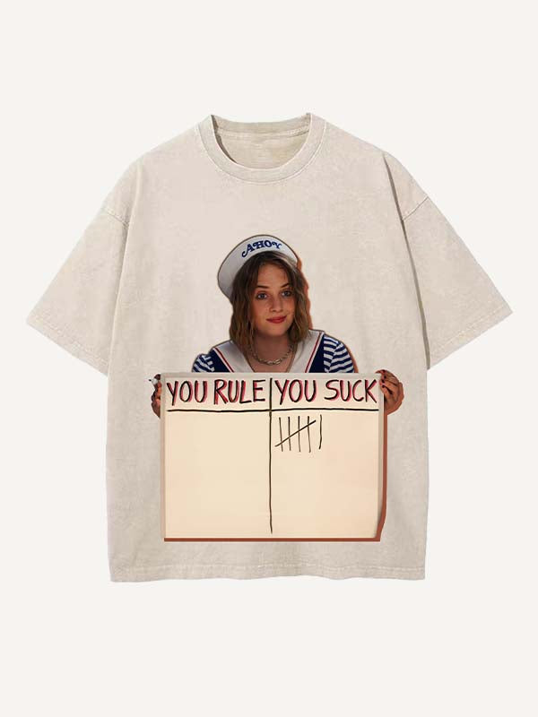 Stranger Things Print Round Neck T-shirt