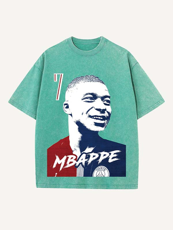 Kylian Mbappé Print Round Neck T-shirt