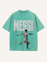 Lionel Messi Print Round Neck T-shirt