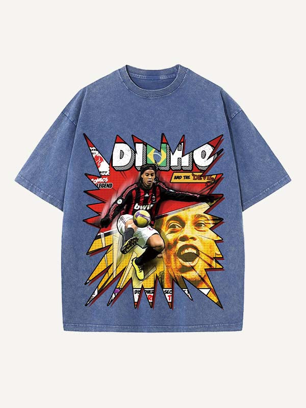 Ronaldinho Print Round Neck T-shirt