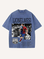 Lionel Messi Print Round Neck T-shirt