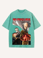 One-Punch Man Print Round Neck T-shirt