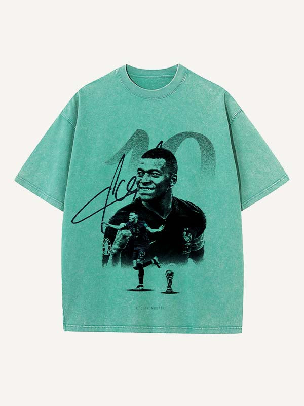 Kylian Mbappé Print Round Neck T-shirt