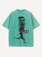 Cristiano Ronaldo Print Round Neck T-shirt