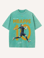 Kylian Mbappé Print Round Neck T-shirt