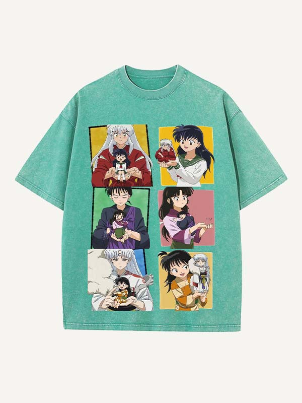 Inuyasha Print Round Neck T-shirt