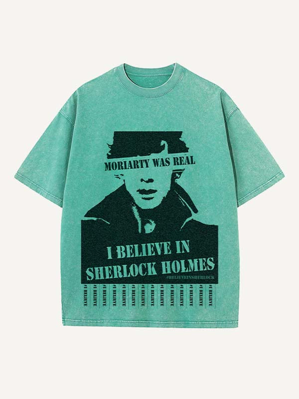 Sherlock Print Round Neck T-shirt