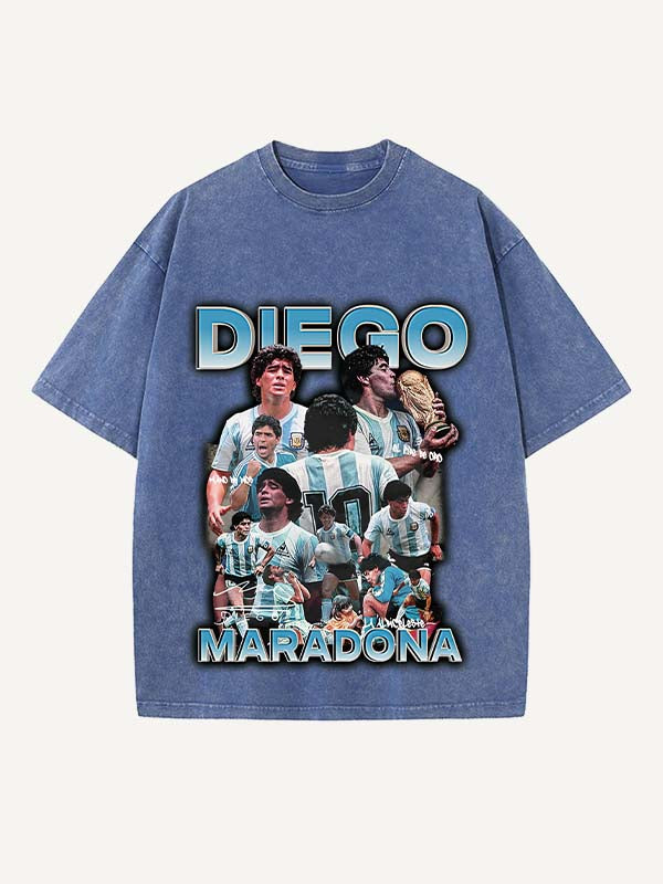 Diego Maradona Print Round Neck T-shirt