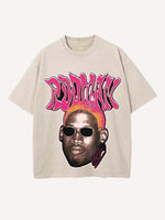 Dennis Rodman Print Round Neck T-shirt