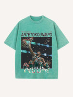 Giannis Antetokounmpo Print Round Neck T-shirt