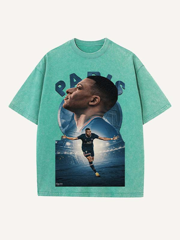 Kylian Mbappé Print Round Neck T-shirt