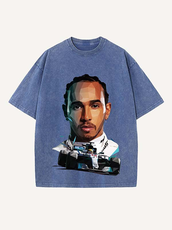 Lewis Hamilton Print Round Neck T-shirt