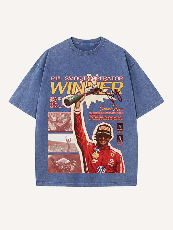 Carlos Sainz Print Round Neck T-shirt