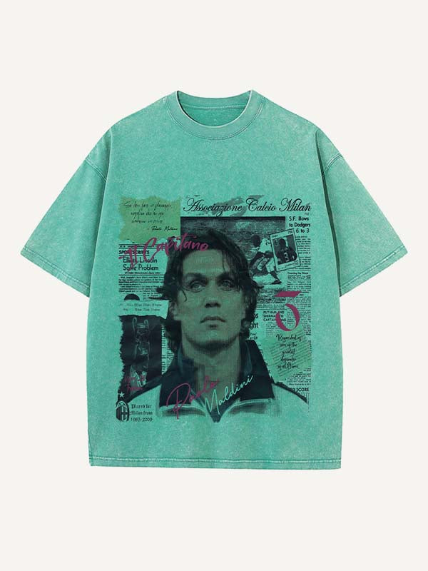 Paolo Maldini Print Round Neck T-shirt