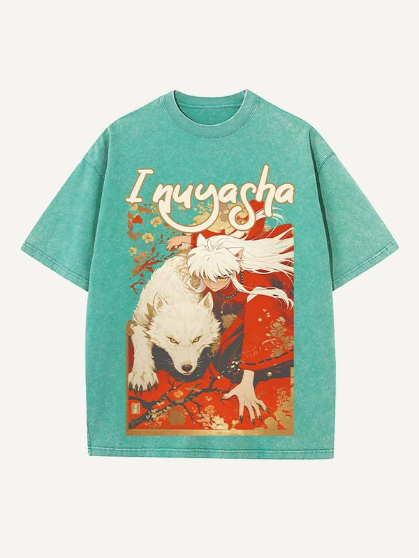Inuyasha Print Round Neck T-shirt
