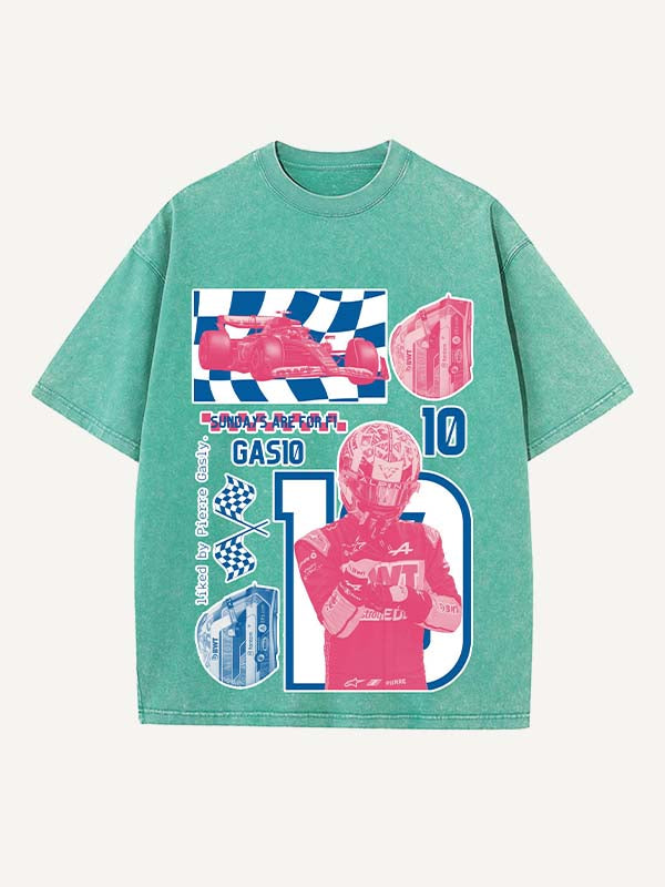 Pierre Gasly Print Round Neck T-shirt
