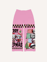 Christmas Horror Print Elastic Waist Pants